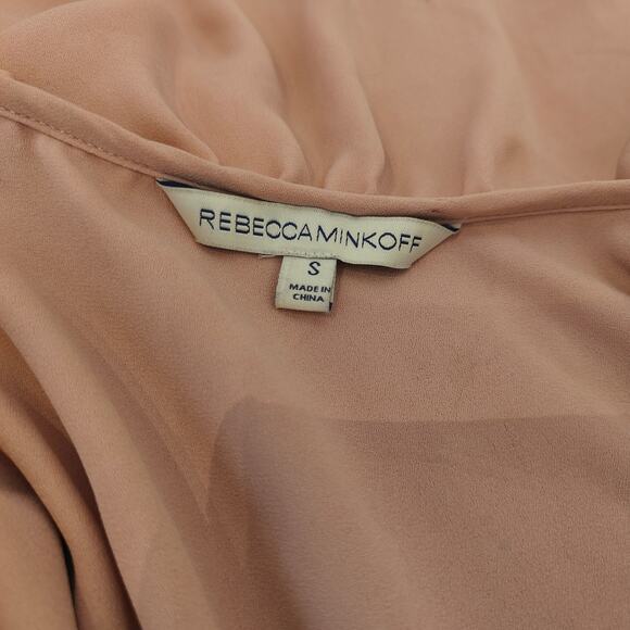 Rebecca Minkoff Blush Pink Ruffle Wrap Dress Short Sleeve Size S - Picture 3 of 4